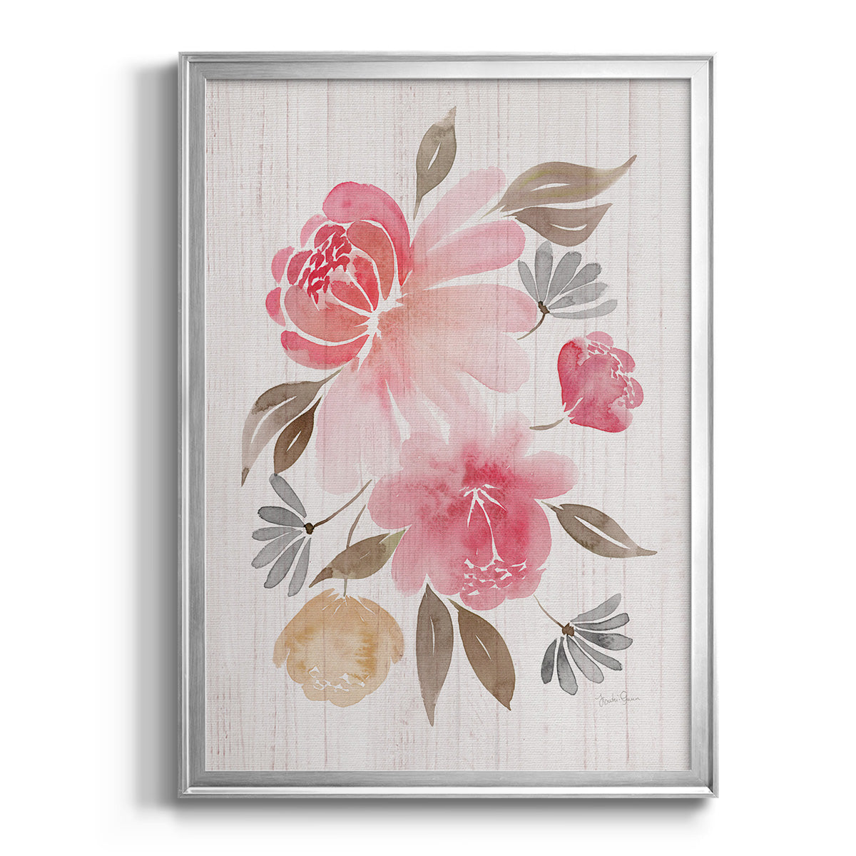 Loose Peonies II - Modern Framed Canvas Print