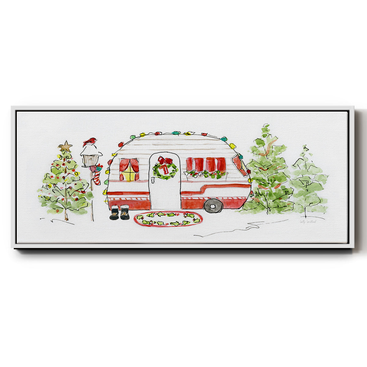 Holiday Camper I - Floater Framed Canvas Print