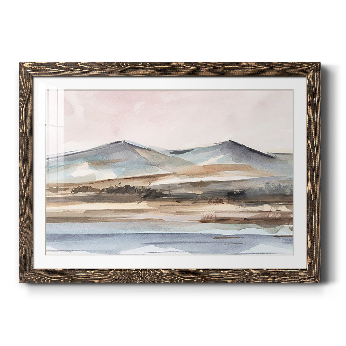 Autumn Mountain Valley II - Barnwood Framed Art Print