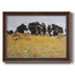 Impressionist rural harvest scene by John Singer Sargent printed on canvas in an ornate bronzed mahogany wood frame.