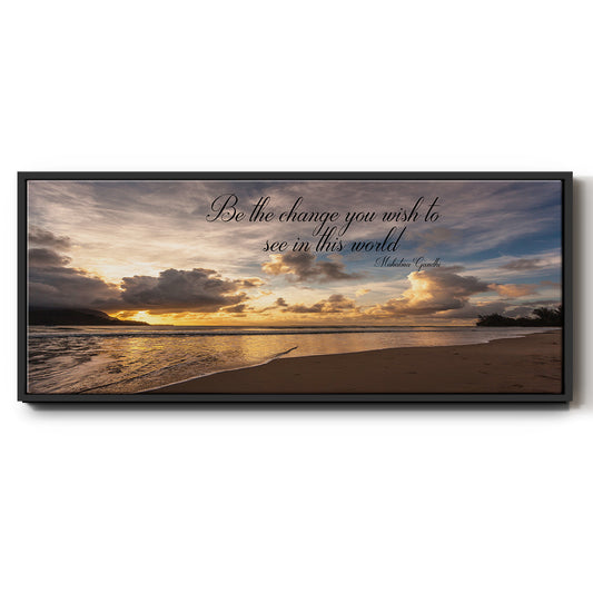 Be The Change - Floater Framed Canvas Print