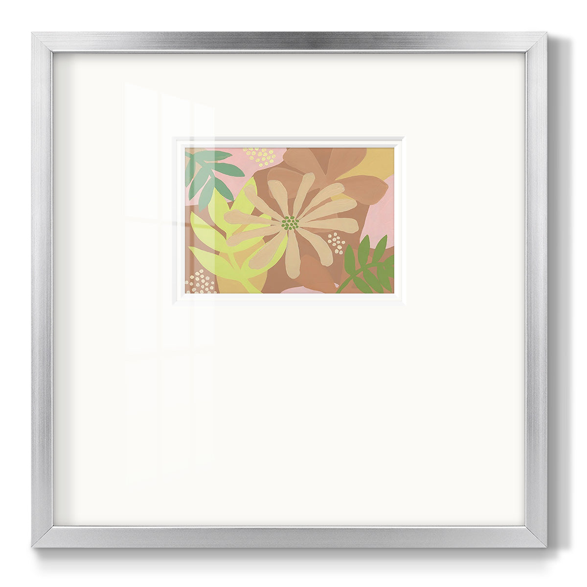 Neutral Blooms II - Double Matboard Framed Print