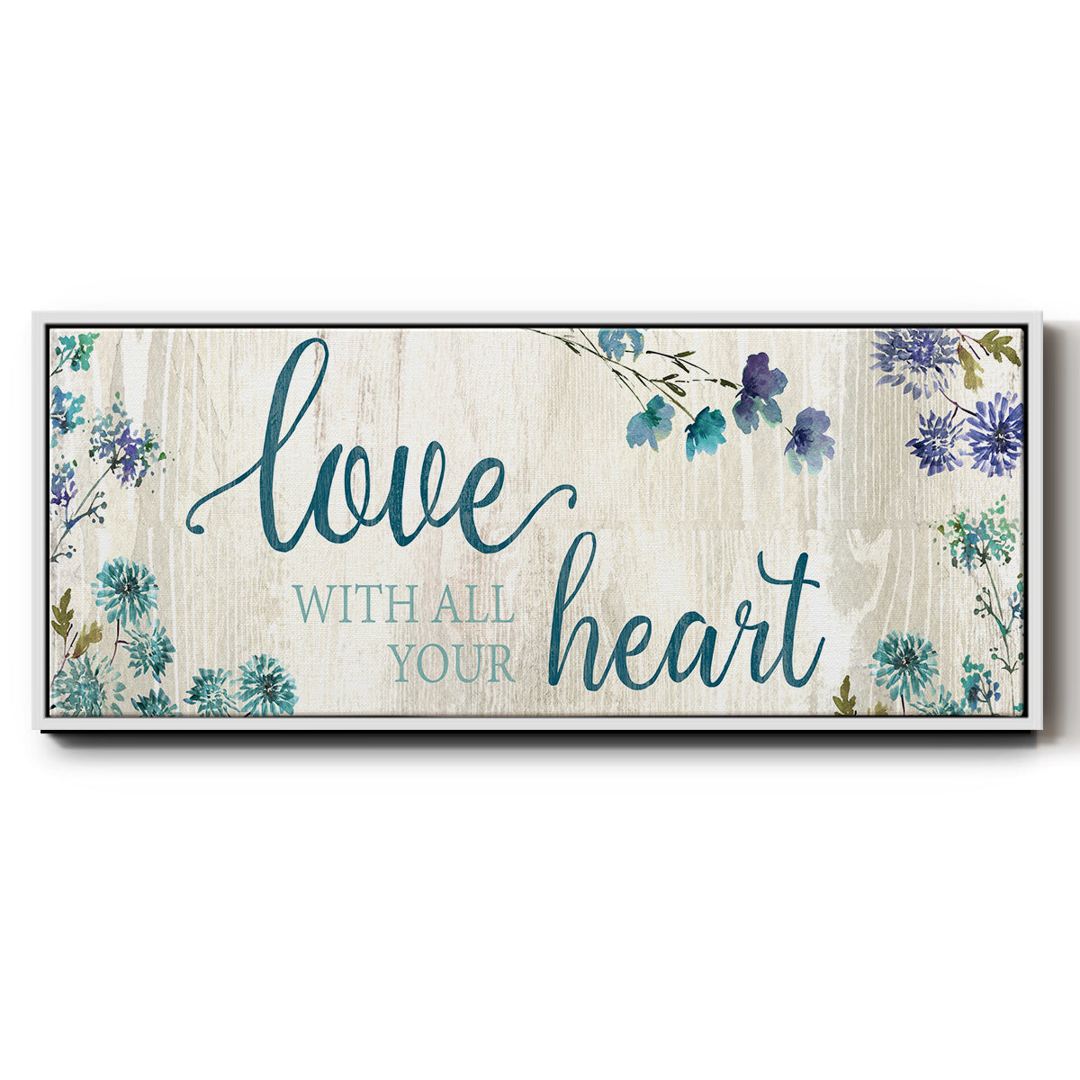Love With All Your Heart - Floater Framed Canvas Print