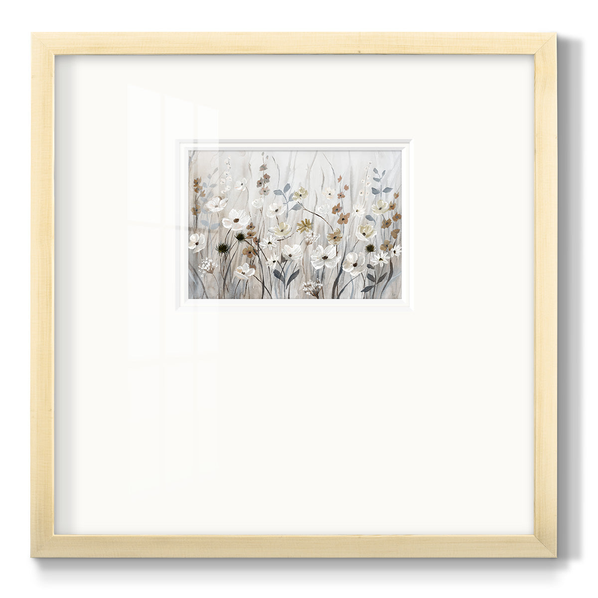 Misty Meadow Field - Double Matboard Framed Print