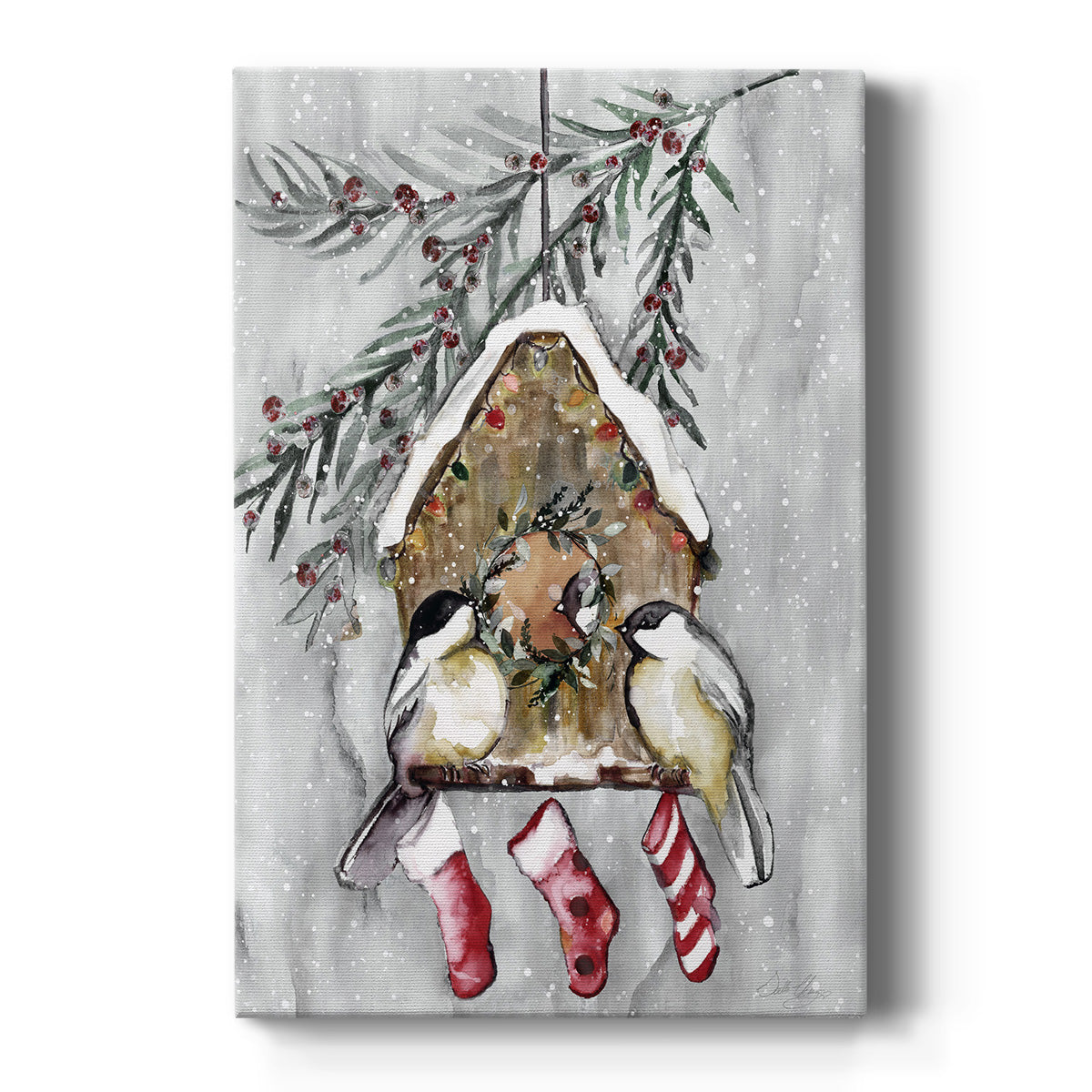 Winter Birds Premium Gallery Wrapped Canvas - Ready to Hang