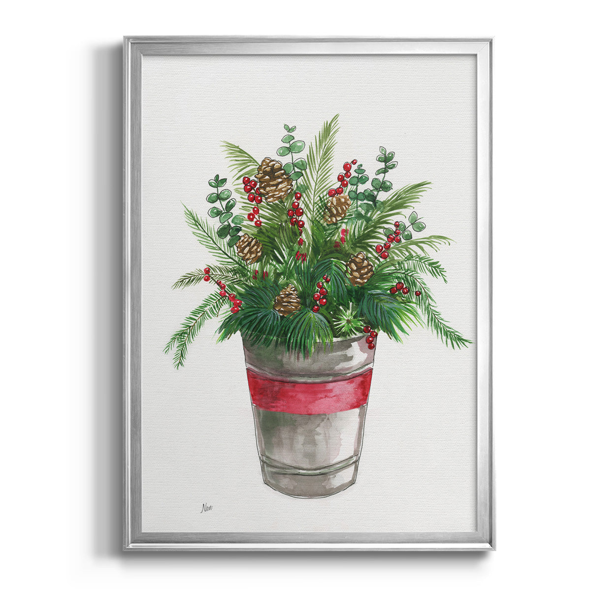 Winter Greens - Modern Framed Canvas Print