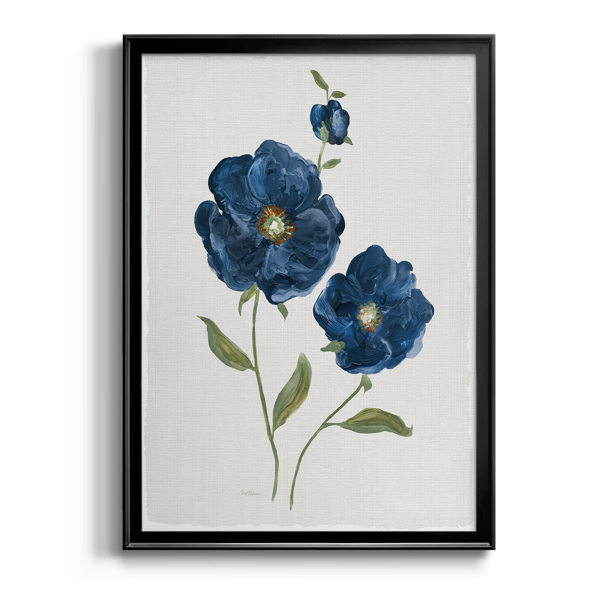 Blue Poppies - Modern Framed Canvas Print