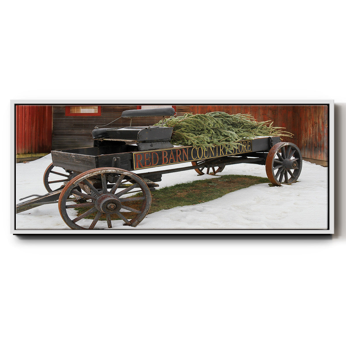 Country Store Wagon - Floater Framed Canvas Print