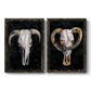 Horned Skull I - Premium Framed Canvas 2 Piece Set - Ready to Hang