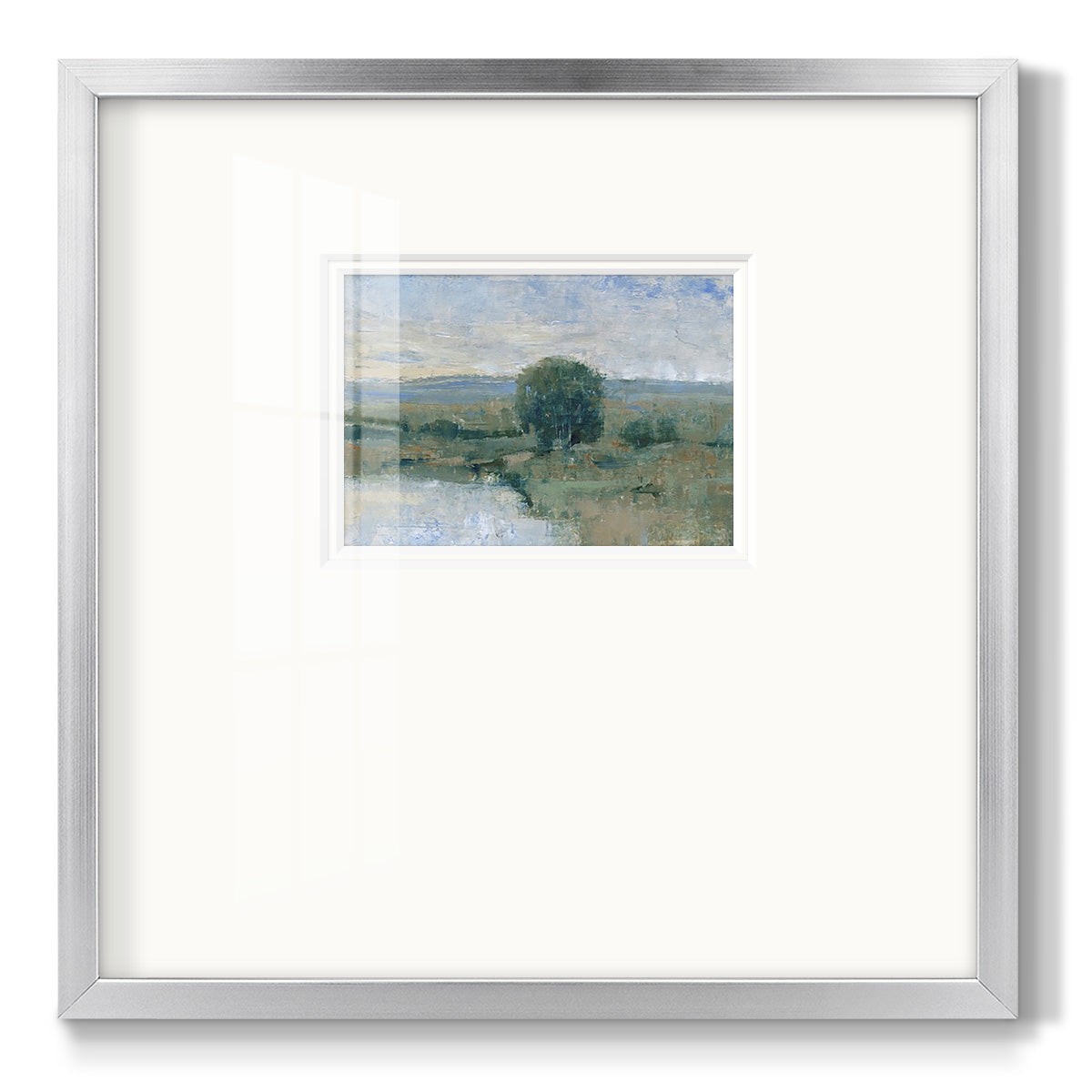 Riverbank Impression II - Double Matboard Framed Print