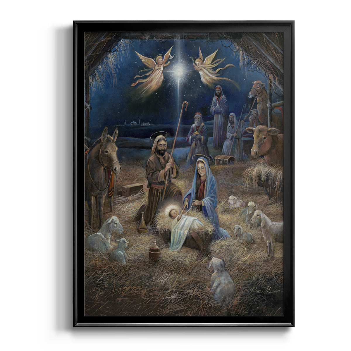 Silent Night - Modern Framed Canvas Print