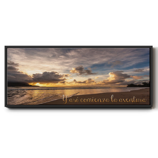 Comienza la Aventura - Floater Framed Canvas Print