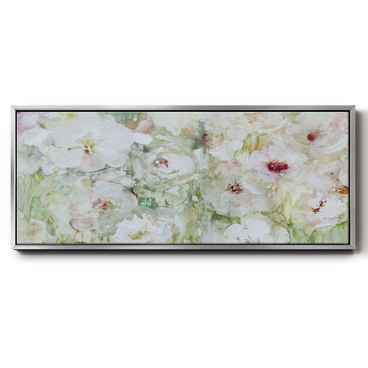 Jardin Blanc - Floater Framed Canvas Print