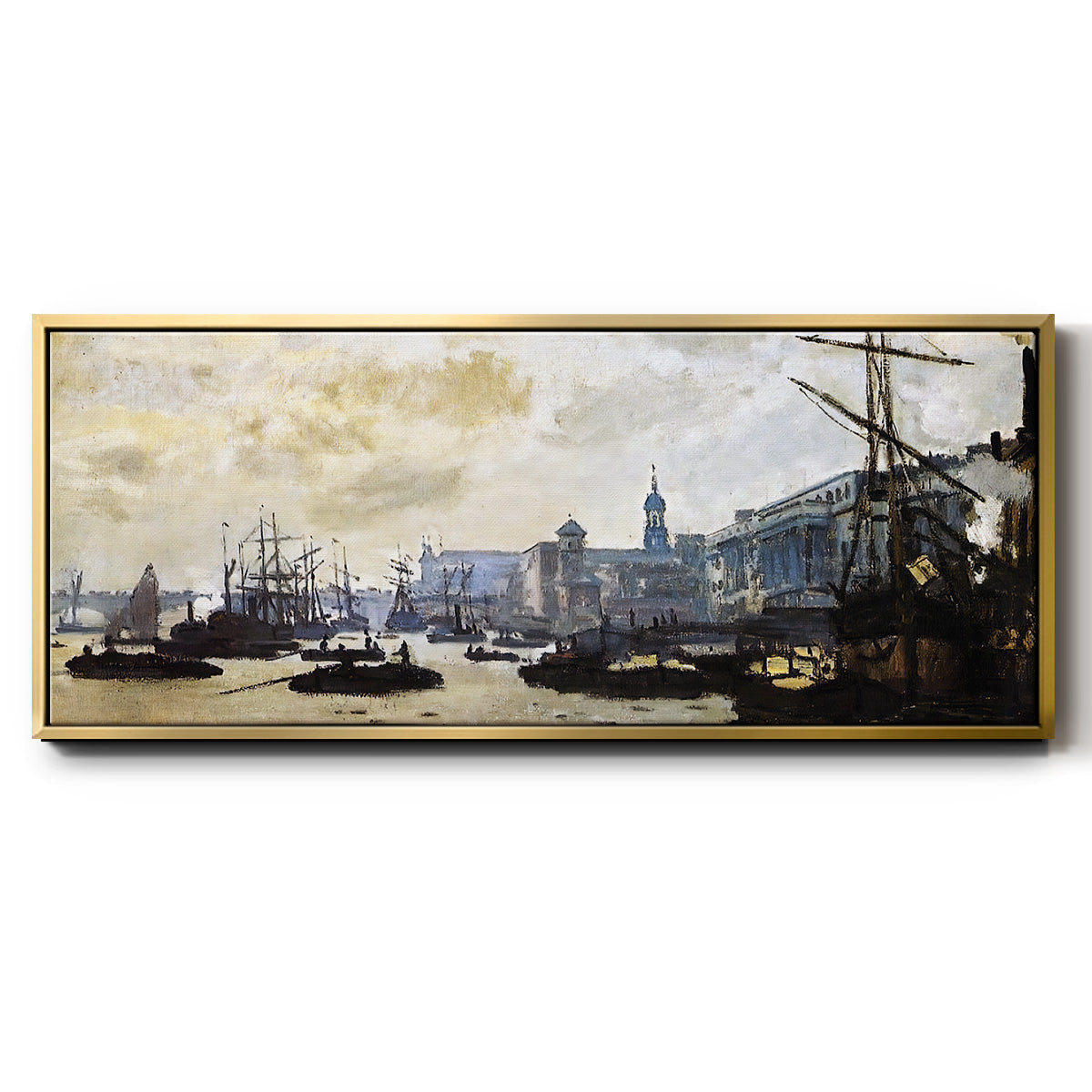 The Port of London, 1871 - Floater Framed Canvas Print