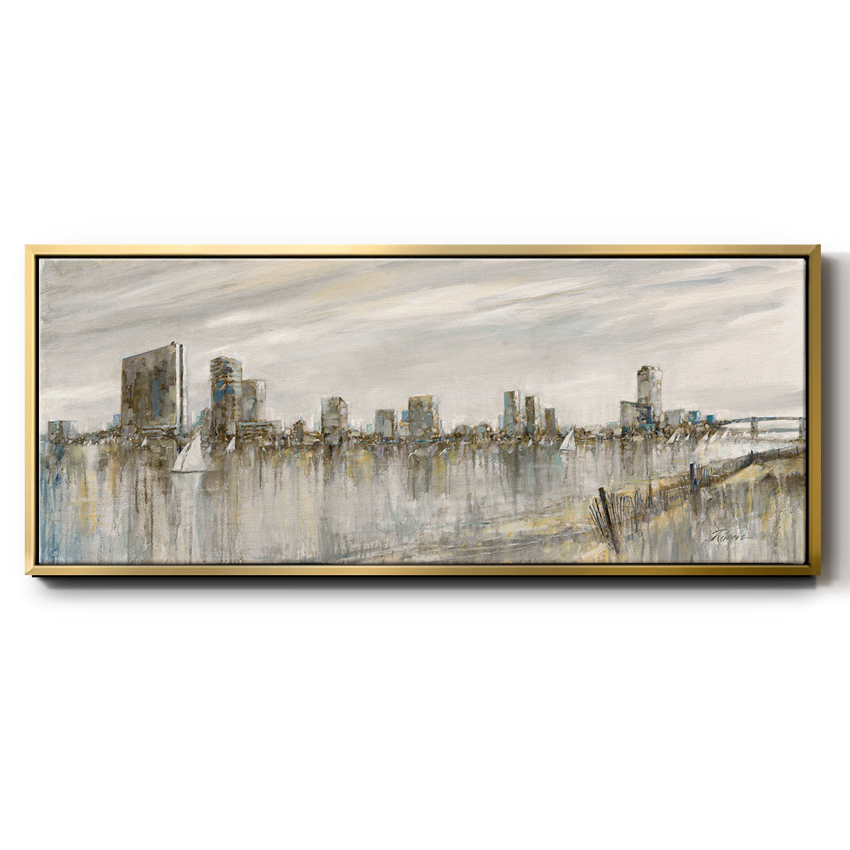 Skyline Sail - Floater Framed Canvas Print