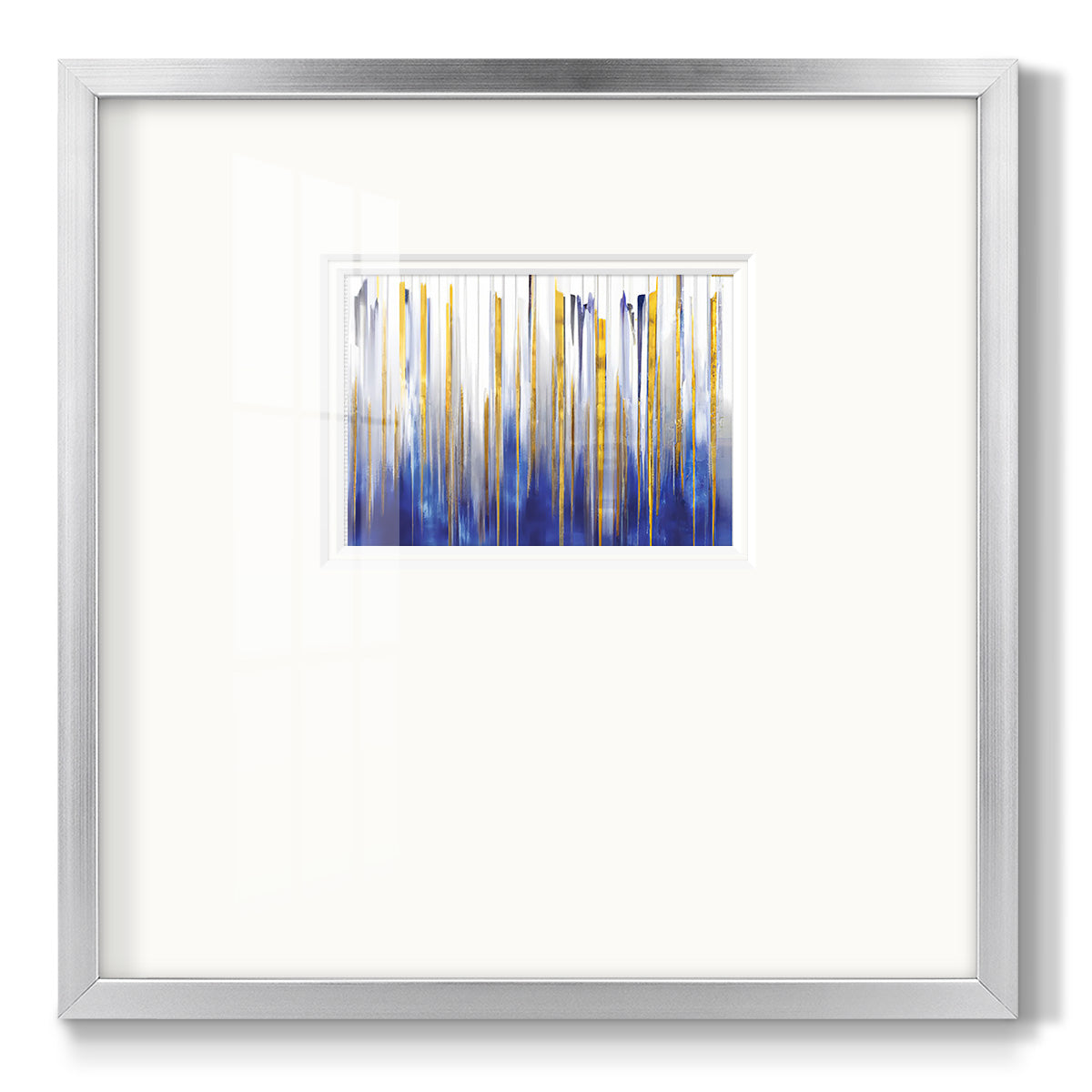 Blue and Gold Abstract V - Double Matboard Framed Print