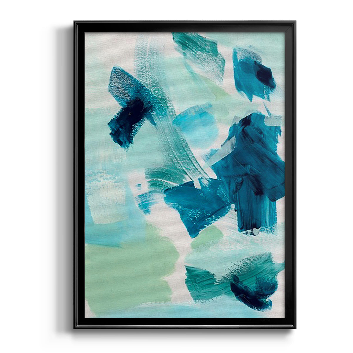 Teal Composition II - Modern Framed Canvas Print