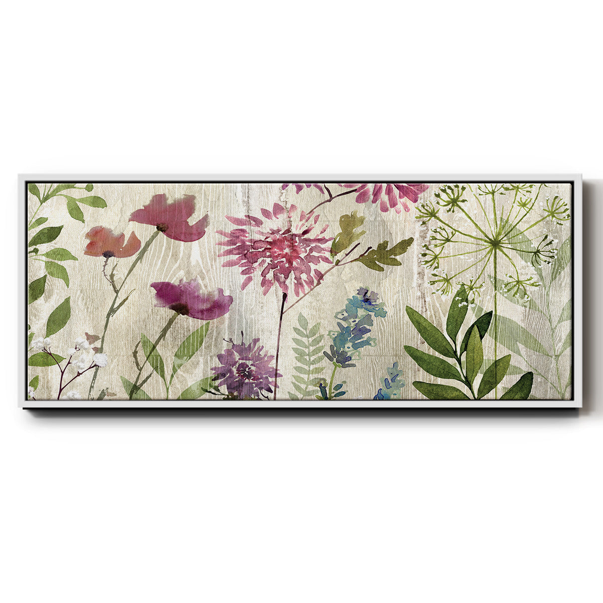 Meadow Flowers II - Floater Framed Canvas Print