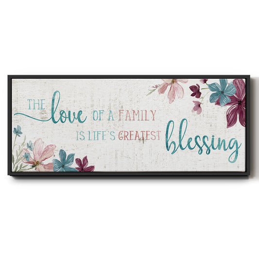 Family Blessing - Floater Framed Canvas Print