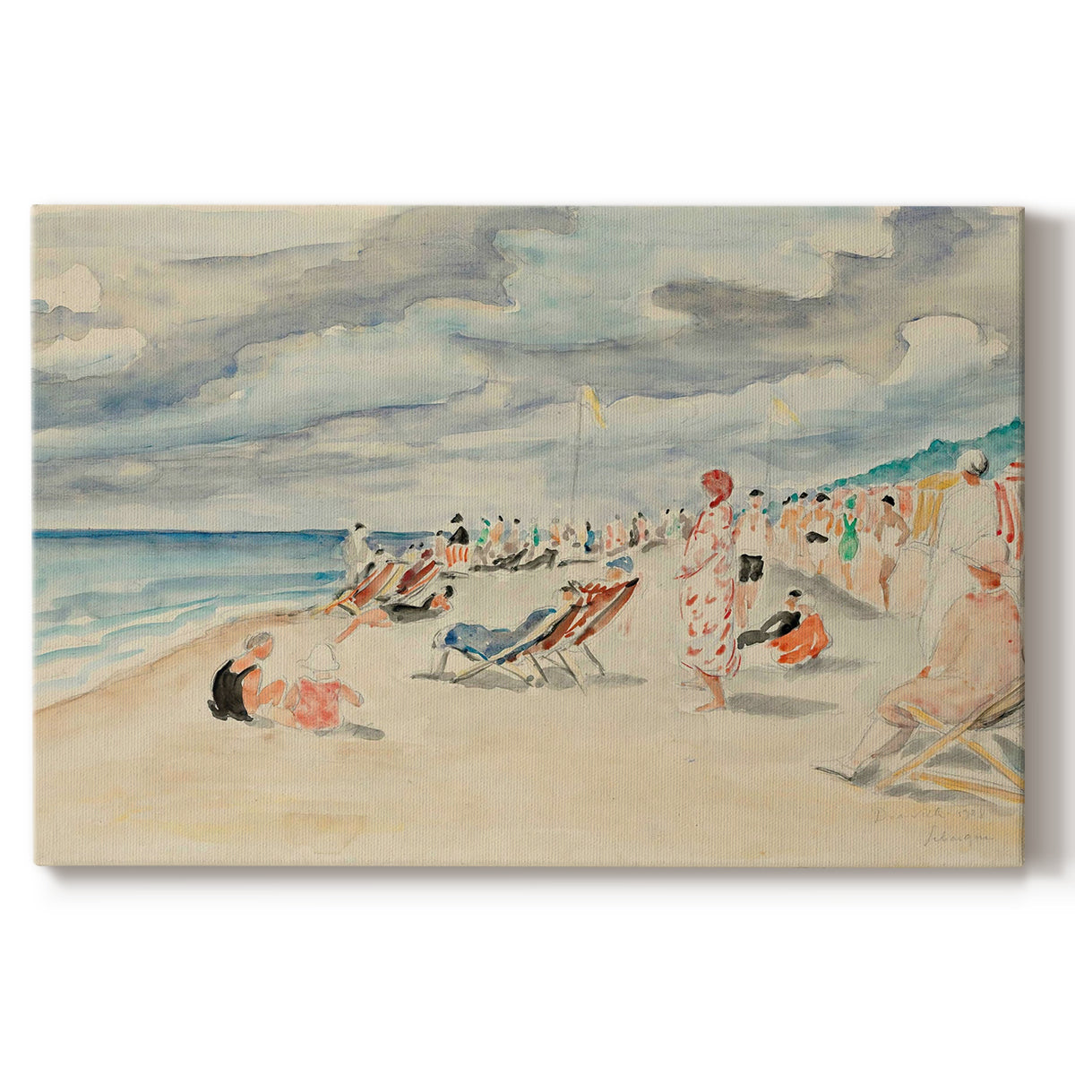 beach,ocean,shore,chairs,people,clouds,relaxing,seaside,summer,leisure,umbrellas,waves,coastline,sand,horizon,tourism,stroll,colorful,attire,day,outdoor,nature,water,community,fun,vacation,landscape,bathing,activities,families,friends,seaside resort,recreation,scenic,arts,tradition,nostalgia,warmth,enjoyment,sunny,lifestyle