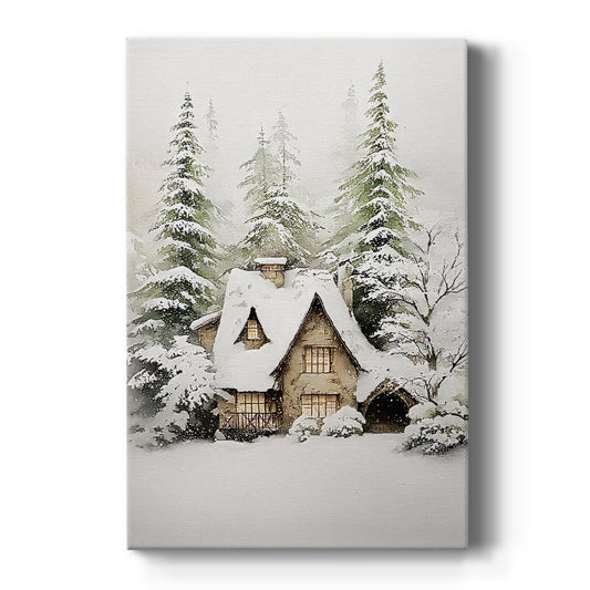 Frostlit Cottage at Dusk - Canvas Art Print