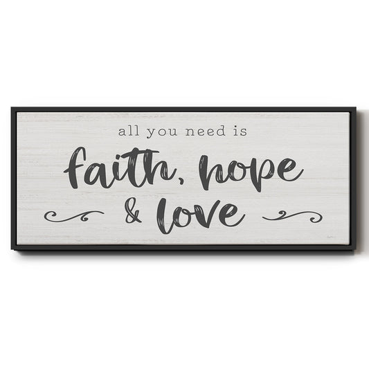 Faith Hope Love - Floater Framed Canvas Print