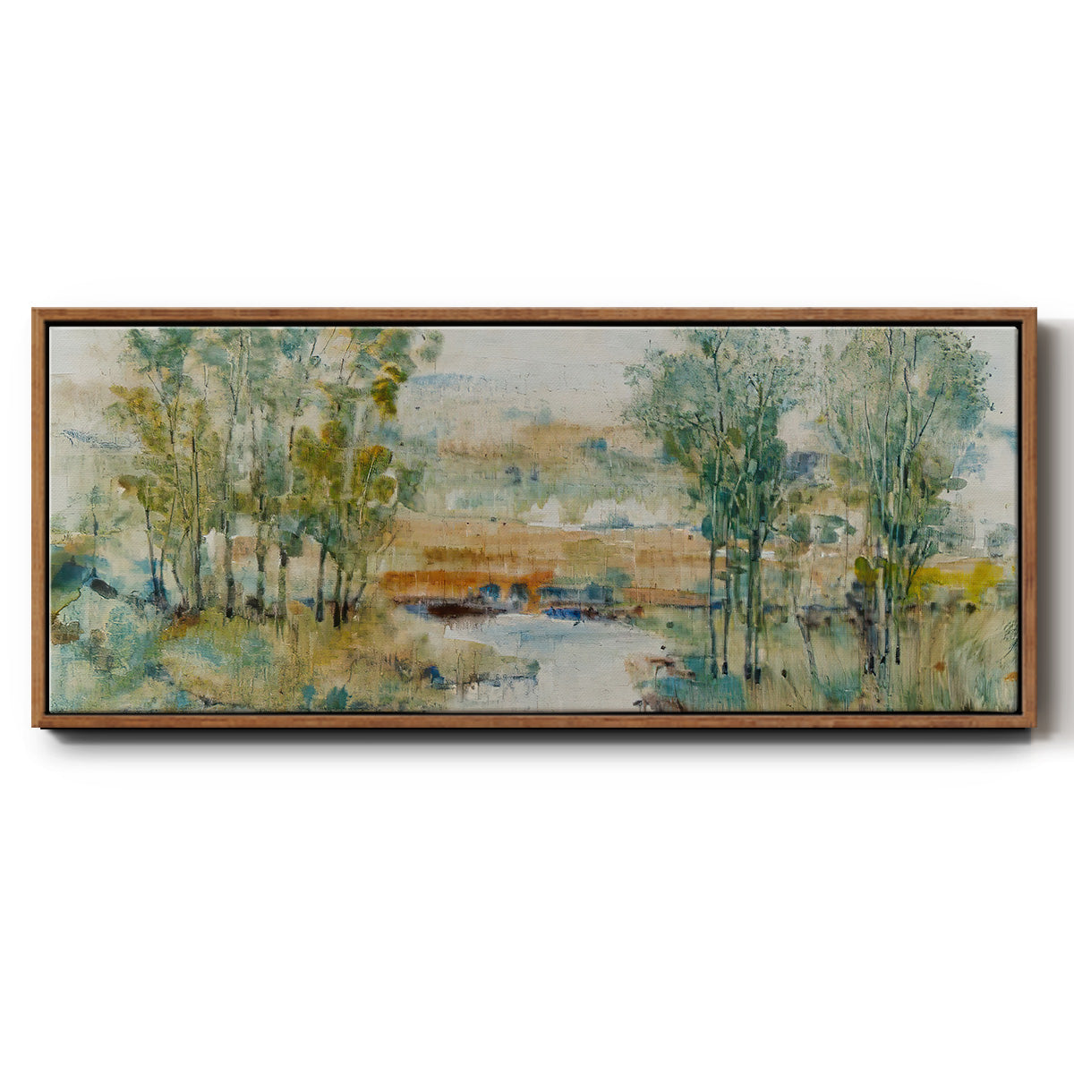 Trees on the Creek II - Floater Framed Canvas Print
