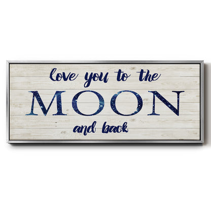 Moon and Back - Floater Framed Canvas Print