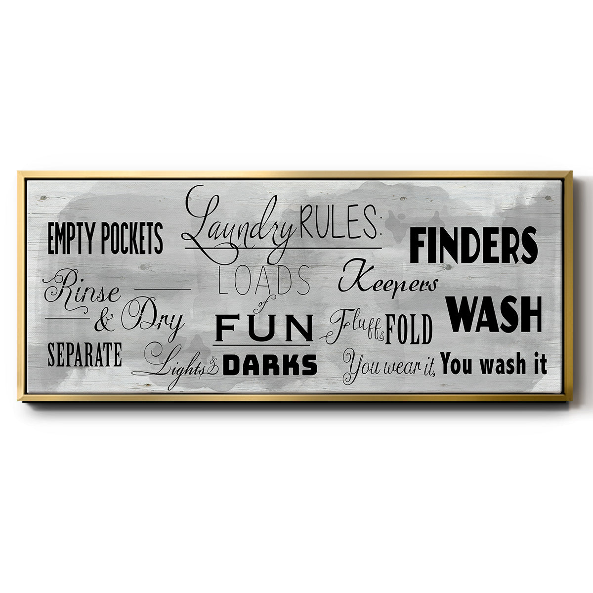 Laundry Rules - Floater Framed Canvas Print