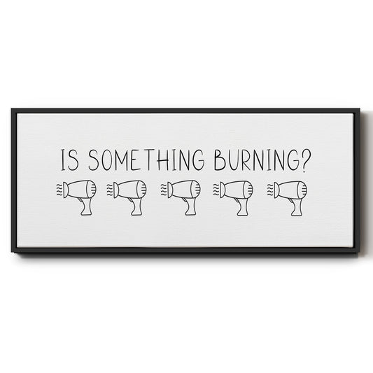 Is Something Burning? - Floater Framed Canvas Print