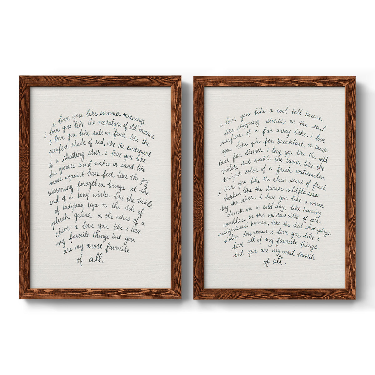 Letter to a Lover I - Premium Framed Canvas 2 Piece Set - Ready to Hang