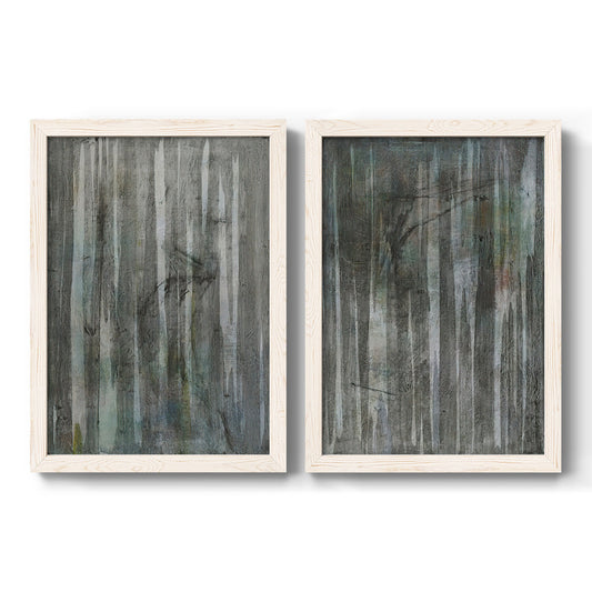 Birch Forest Abstracts I - Barnwood Framed Canvas Set