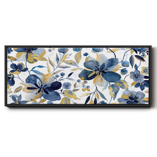Golden Indigo - Floater Framed Canvas Print