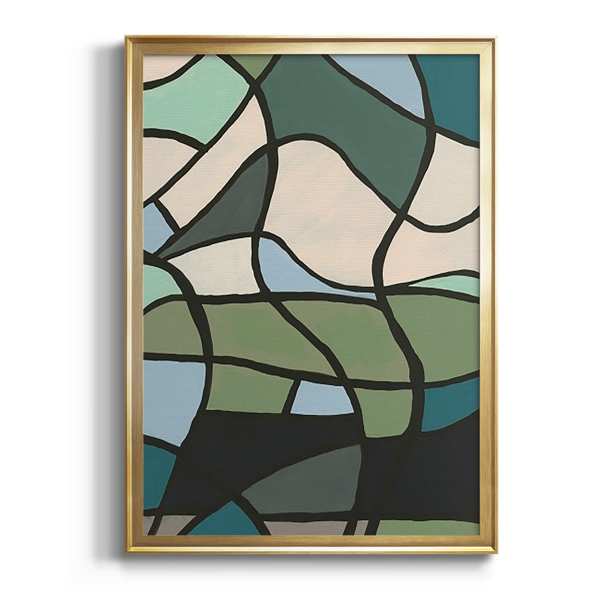 Multicolor Stained Glass II - Modern Framed Canvas Print
