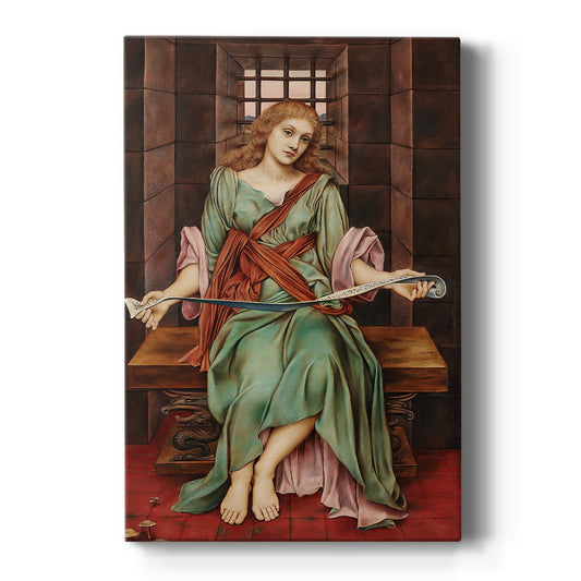Canvas art print featuring a symbolic scene of a figure enclosed in a confined, shadowed space on a clean white background.