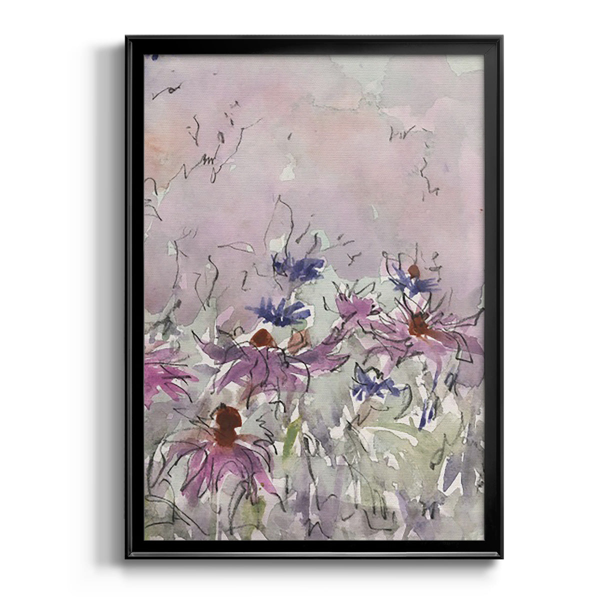 Floral Entertainment I - Modern Framed Canvas Print