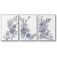 Periwinkle Patch I - Framed Premium Gallery Wrapped Canvas L Frame 3 Piece Set - Ready to Hang