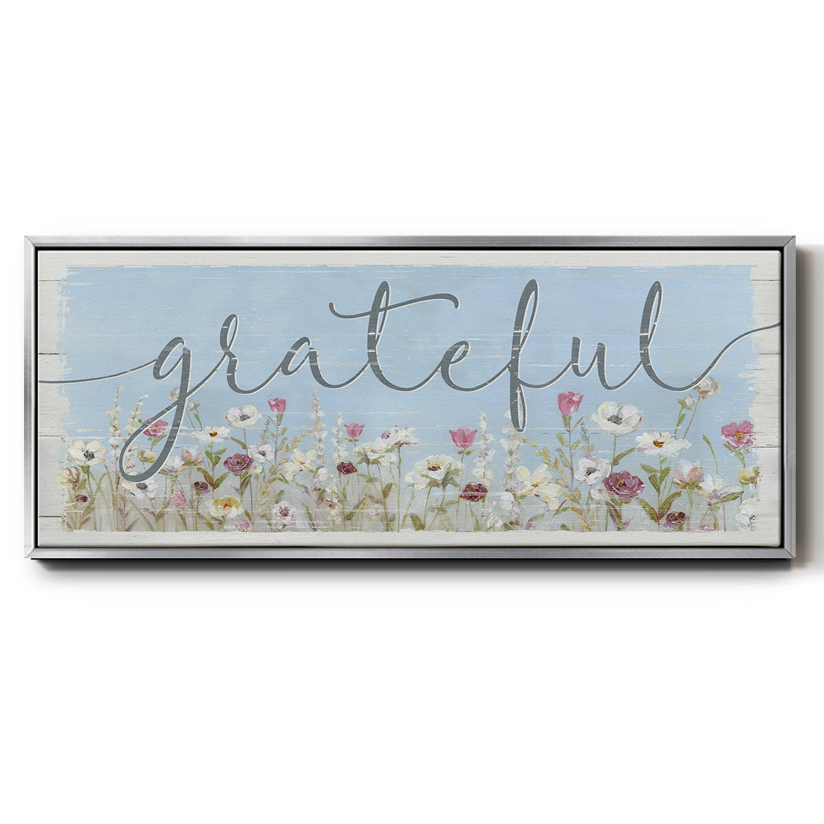 Bloomin Around Grateful - Floater Framed Canvas Print