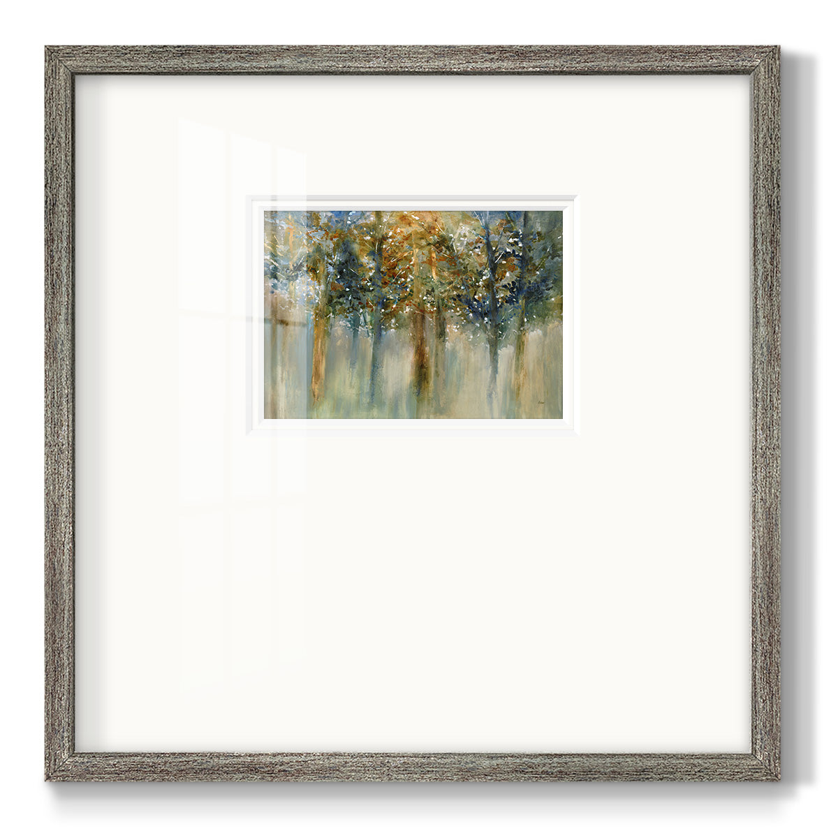 Rustic Leaves II- Premium Framed Print Double Matboard