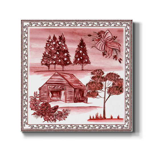 Christmas Wonderland Toile III - Canvas Art Print