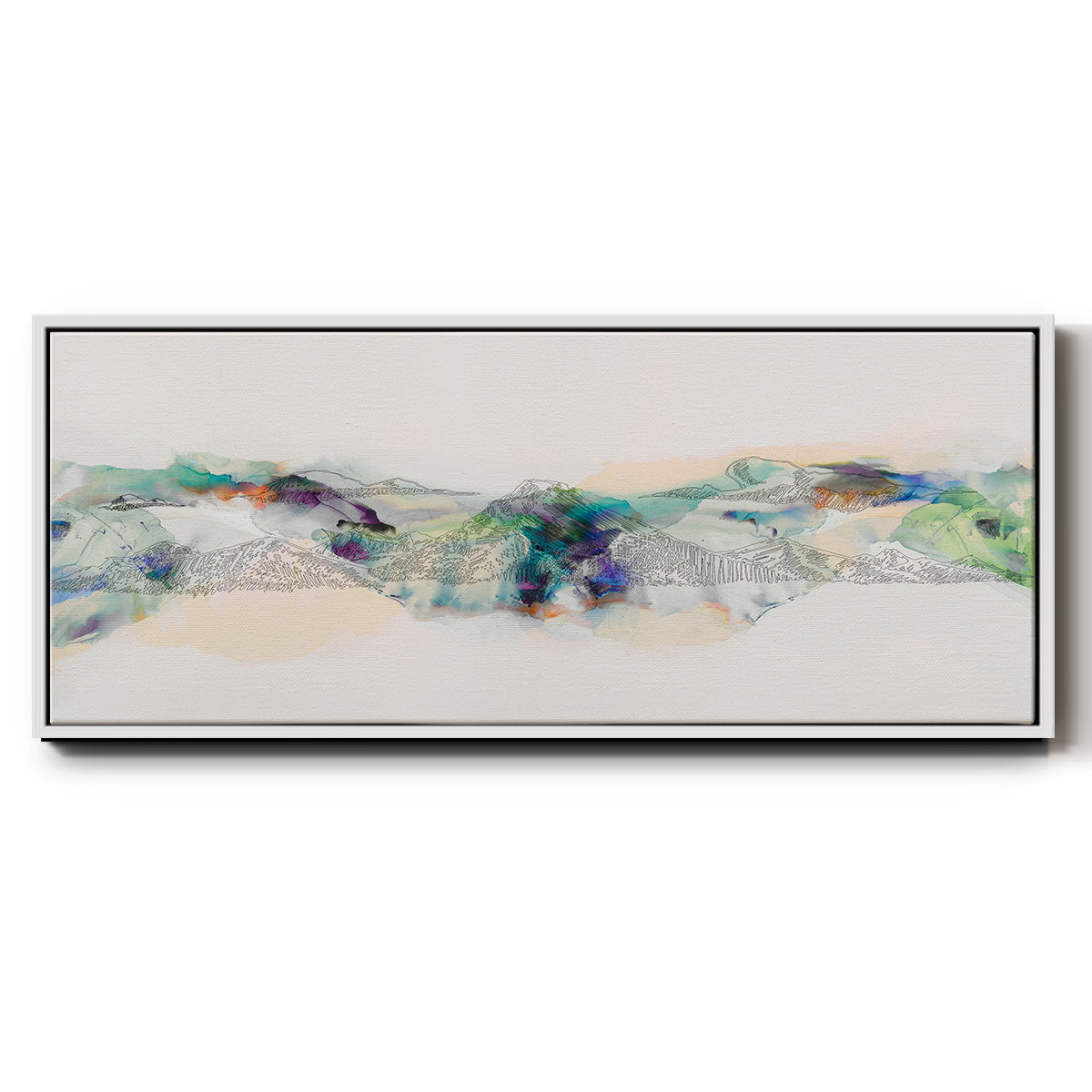 Abstract Mountain Range - Floater Framed Canvas Print