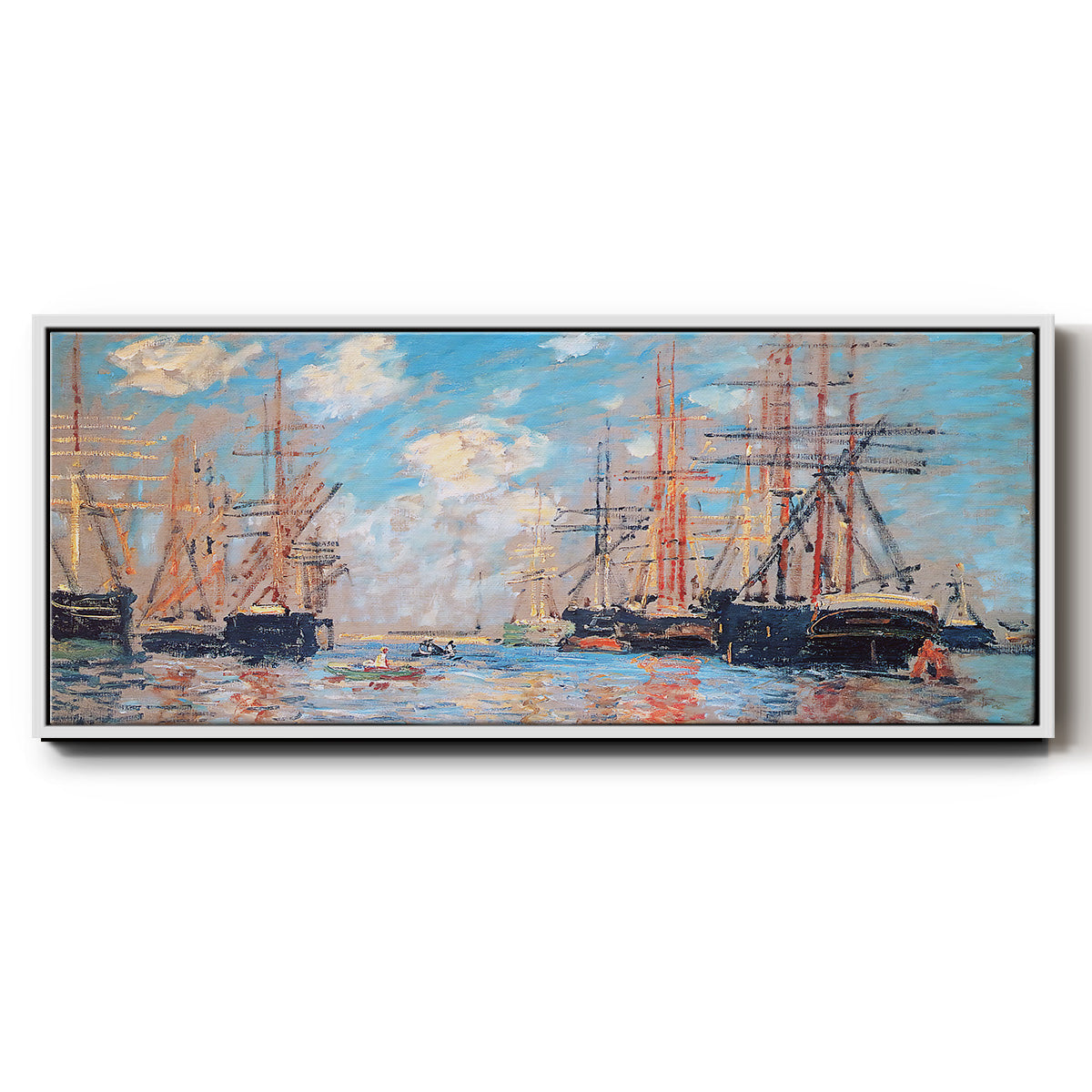 The Sea, Port in Amsterdam, 1874 - Floater Framed Canvas Print