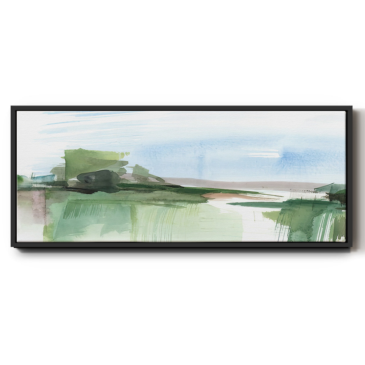 Abstract Wetland IV - Floater Framed Canvas Print
