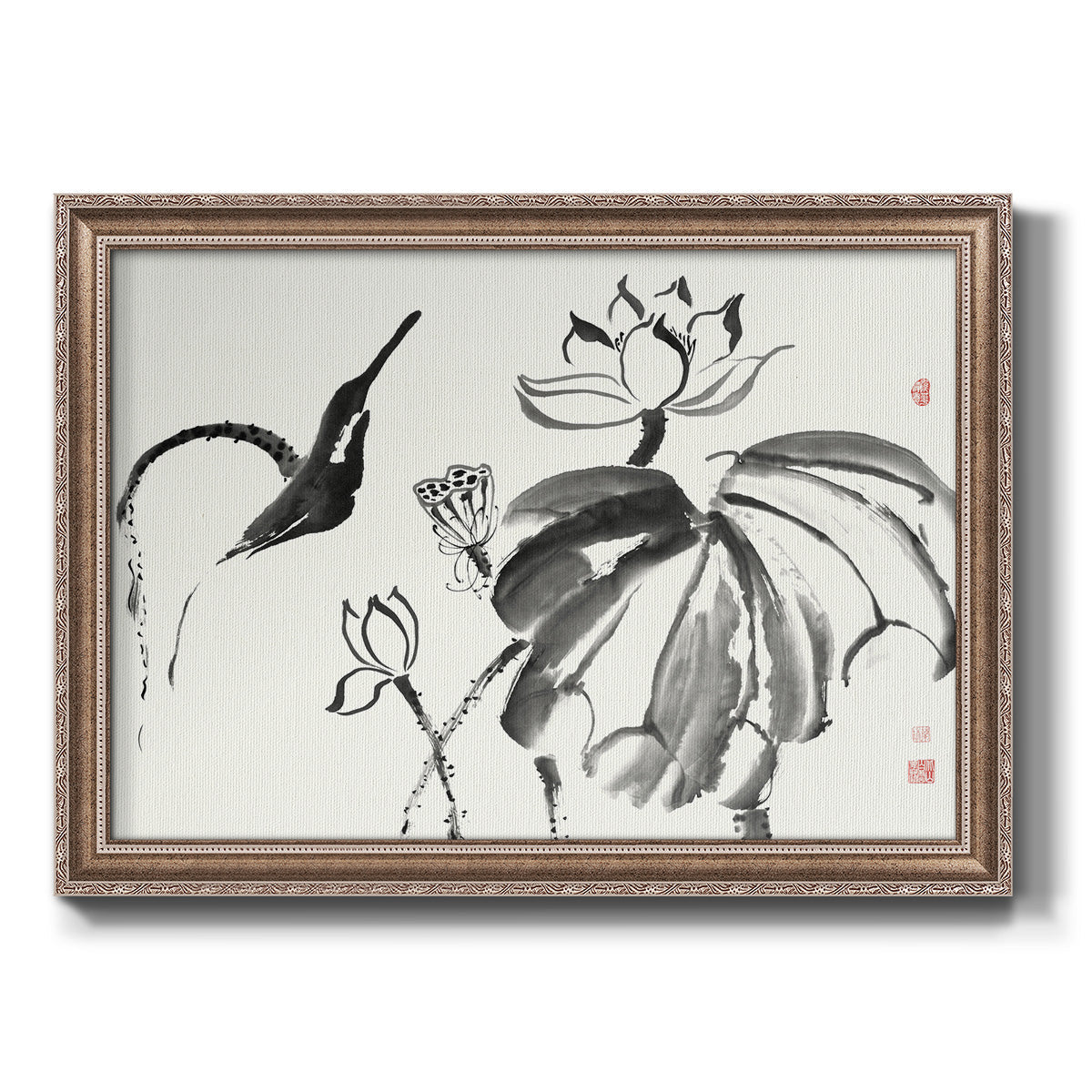 Lotus Study I Premium Framed Canvas- Ready to Hang