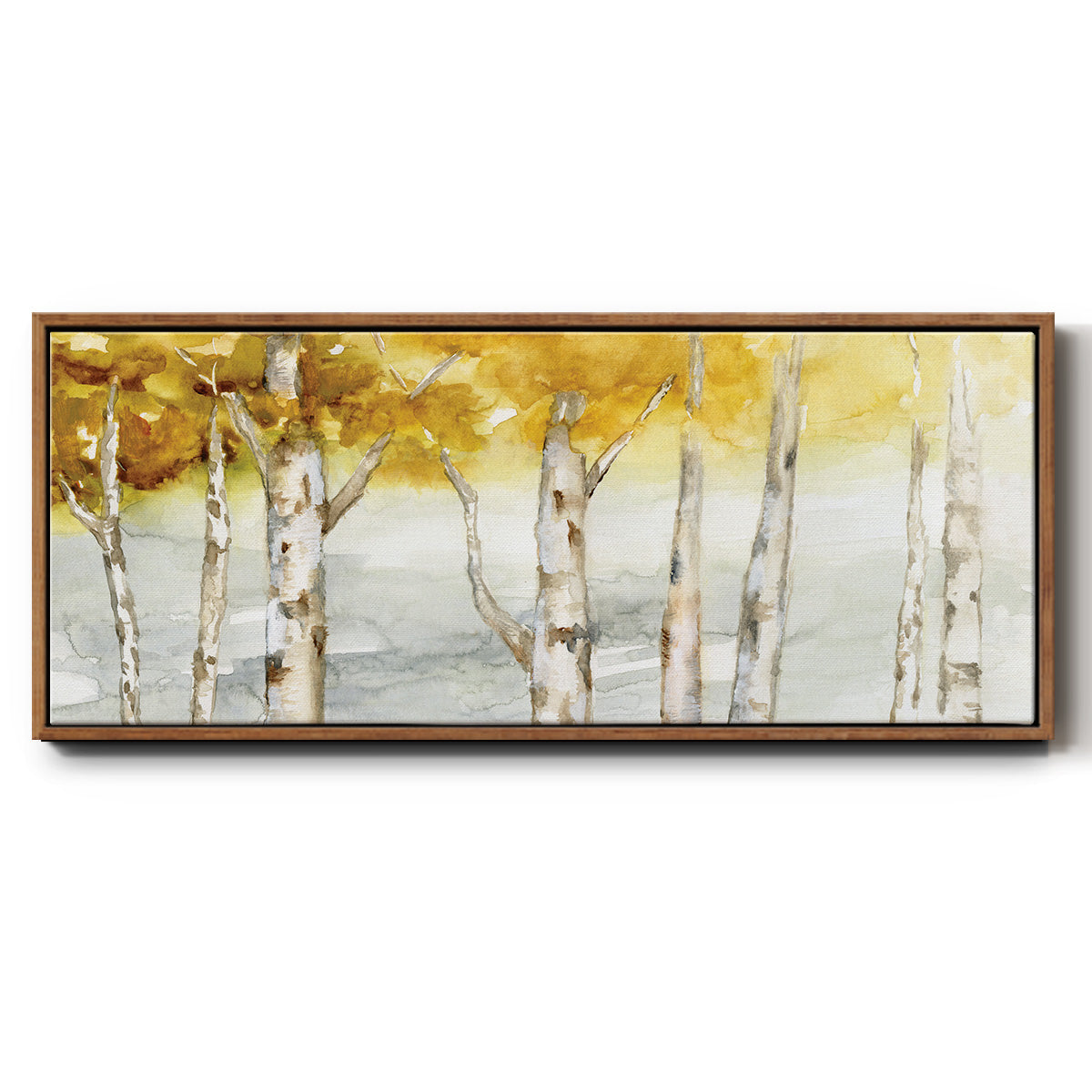 Golden Trees - Floater Framed Canvas Print