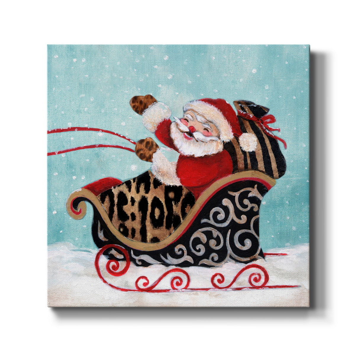 Santa And His Sleigh-Premium Gallery Wrapped Canvas - Ready to Hang