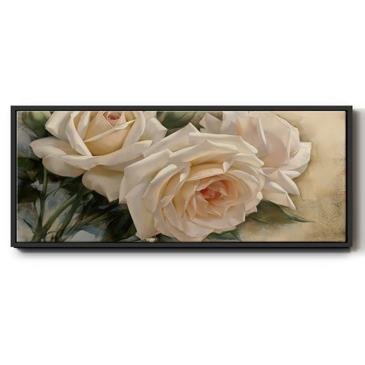 La Roseraie I - Floater Framed Canvas Print