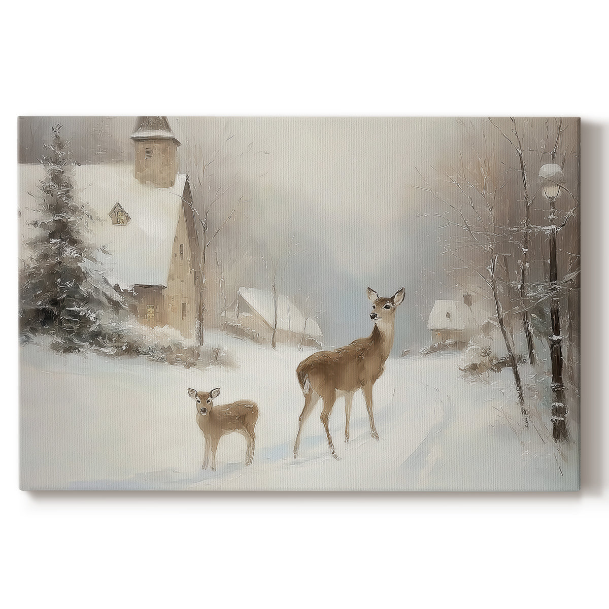 Frostlit Yule at Twilight - Canvas Art Print