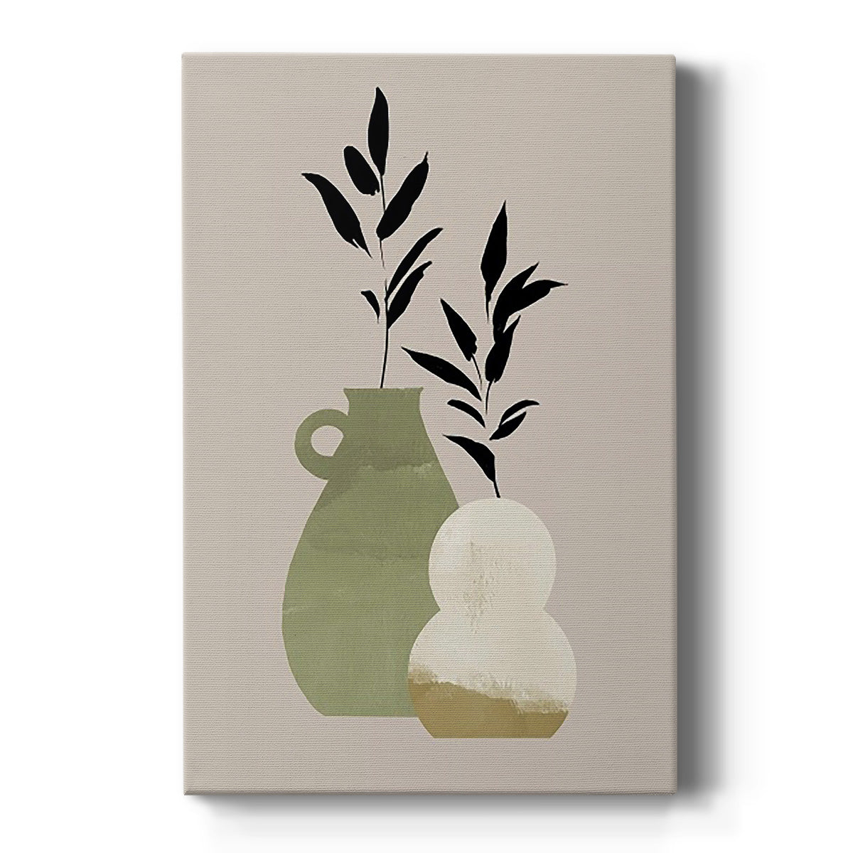 Simple Bud Vases II - Canvas Art Print