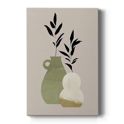 Simple Bud Vases II - Canvas Art Print